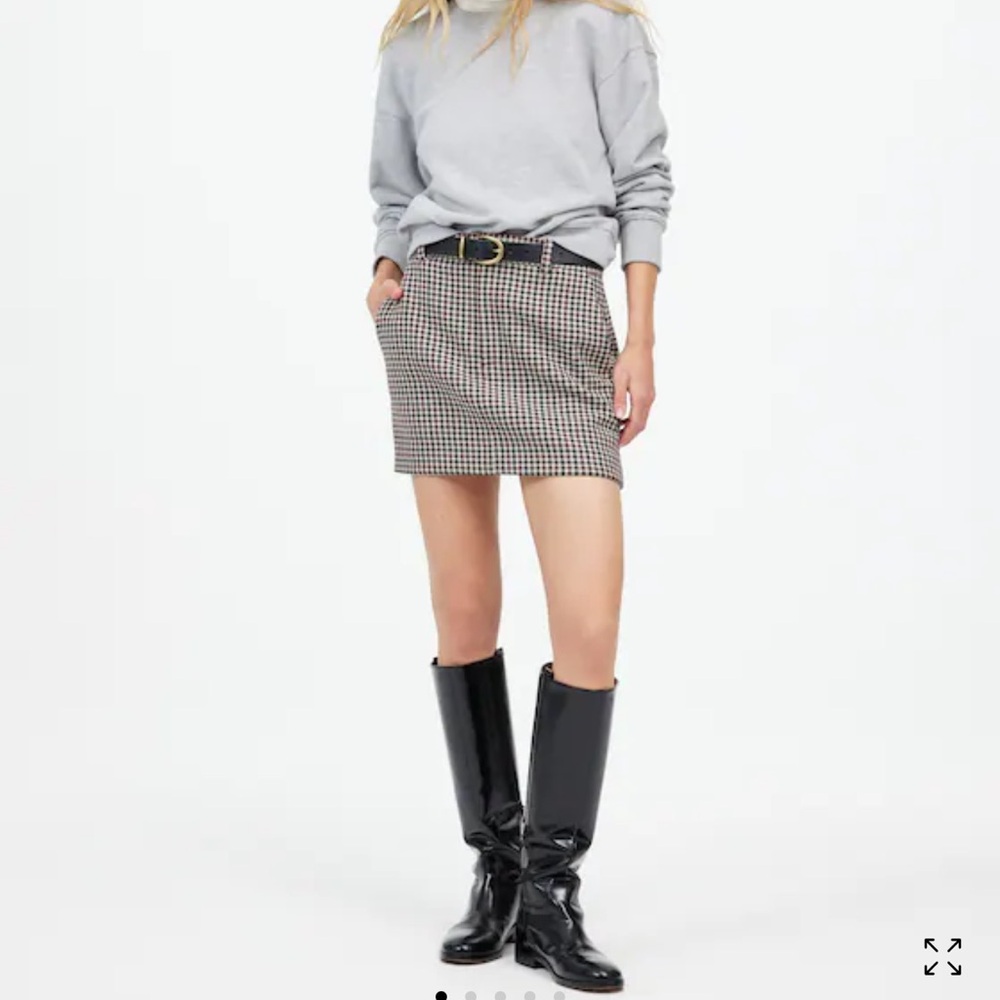 Madewell Black and Red Plaid Pencil Skirt